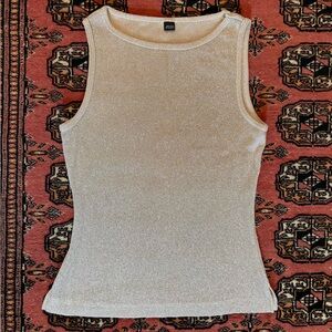 Vintage Y2K Pssst Mall Brand Silver Tank Top